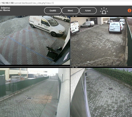 Visualizza delle telecamere mediante interfaccia singola oppure creando delle viste multiple